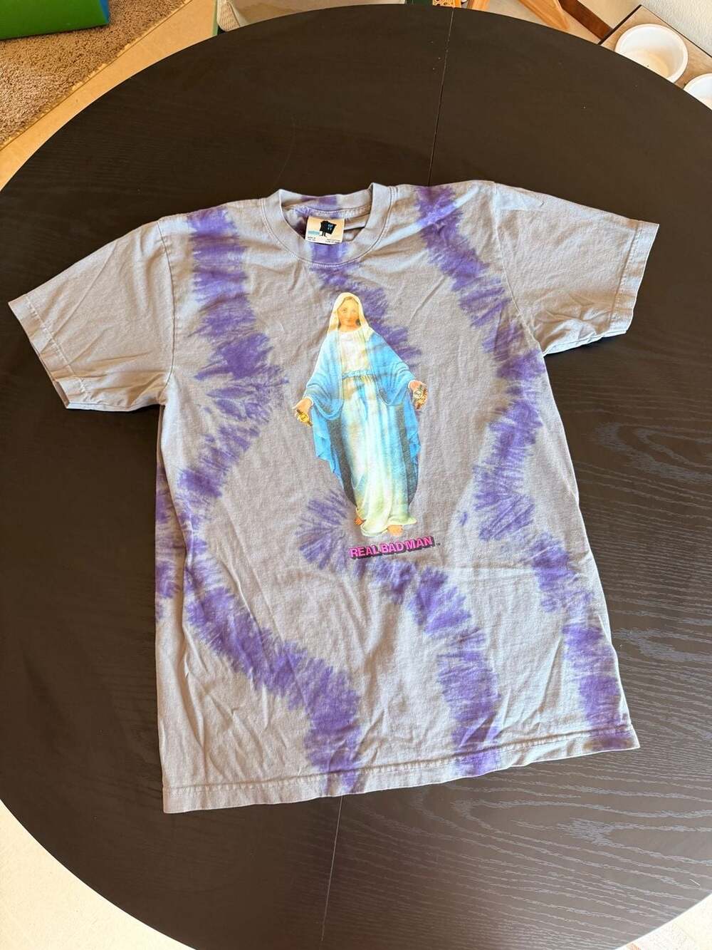 Real Bad Man Watch Seller Virgin Mary Tie Dye T-Shirt